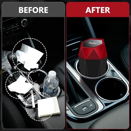 Image of Car Trash Can with Lid - 2-Pack, Interior Accessories for Vehicles, Leakproof Garbage Can with 30 Detachable Trash Bags, Multipurpose Organizers and Storage Solutions for Home and Office