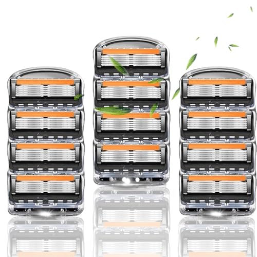 ジレット プログライド フュージョン5 互換替刃 12個パック (ブラック) 5枚刃カートリッジ