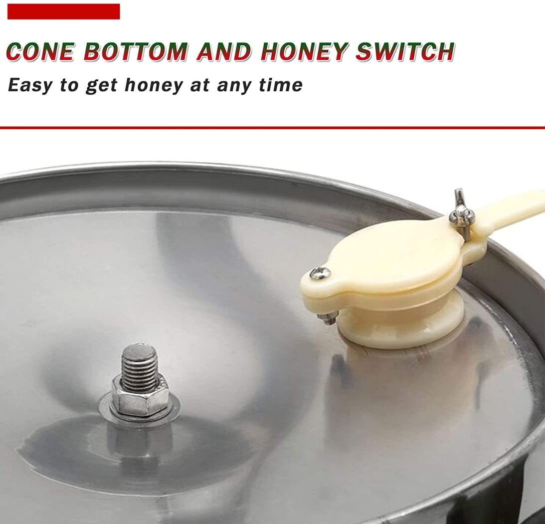FAXIOAWA Estrattore centrifugo per Miele, estrattore Manuale per Miele a 2 telai con Supporto, Filtro, Strumento per la separazione del Miele con scuotitore per Apicoltura di Grandi Dimensioni