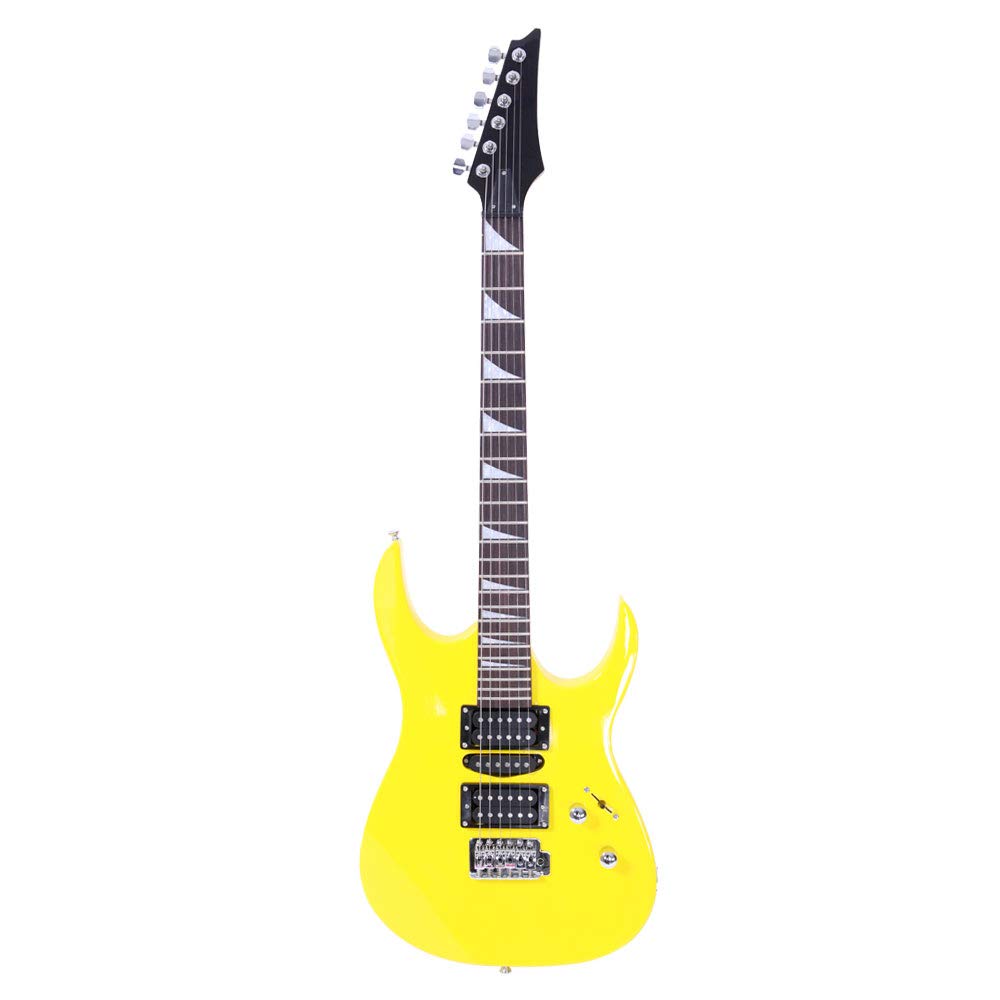 Lykos Professional Electric Guitar Guitar Bag Strap Pick Tremolo Bar Link Cable Set (Yellow)