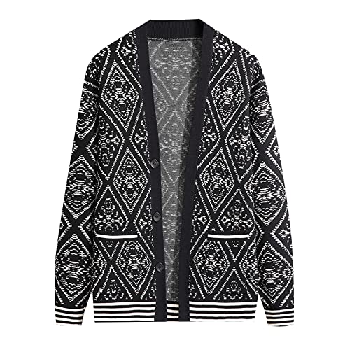 Cardigan homme col châle noir XL avec poche à fermeture éclair