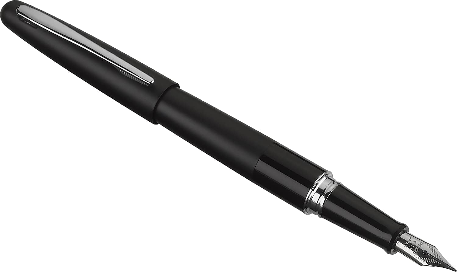 PILOT Metropolitan Collection Fountain Pen, Black Barrel, Classic Design, Medium Nib, With 12 Black And 12 Blue, Ink Cartridges