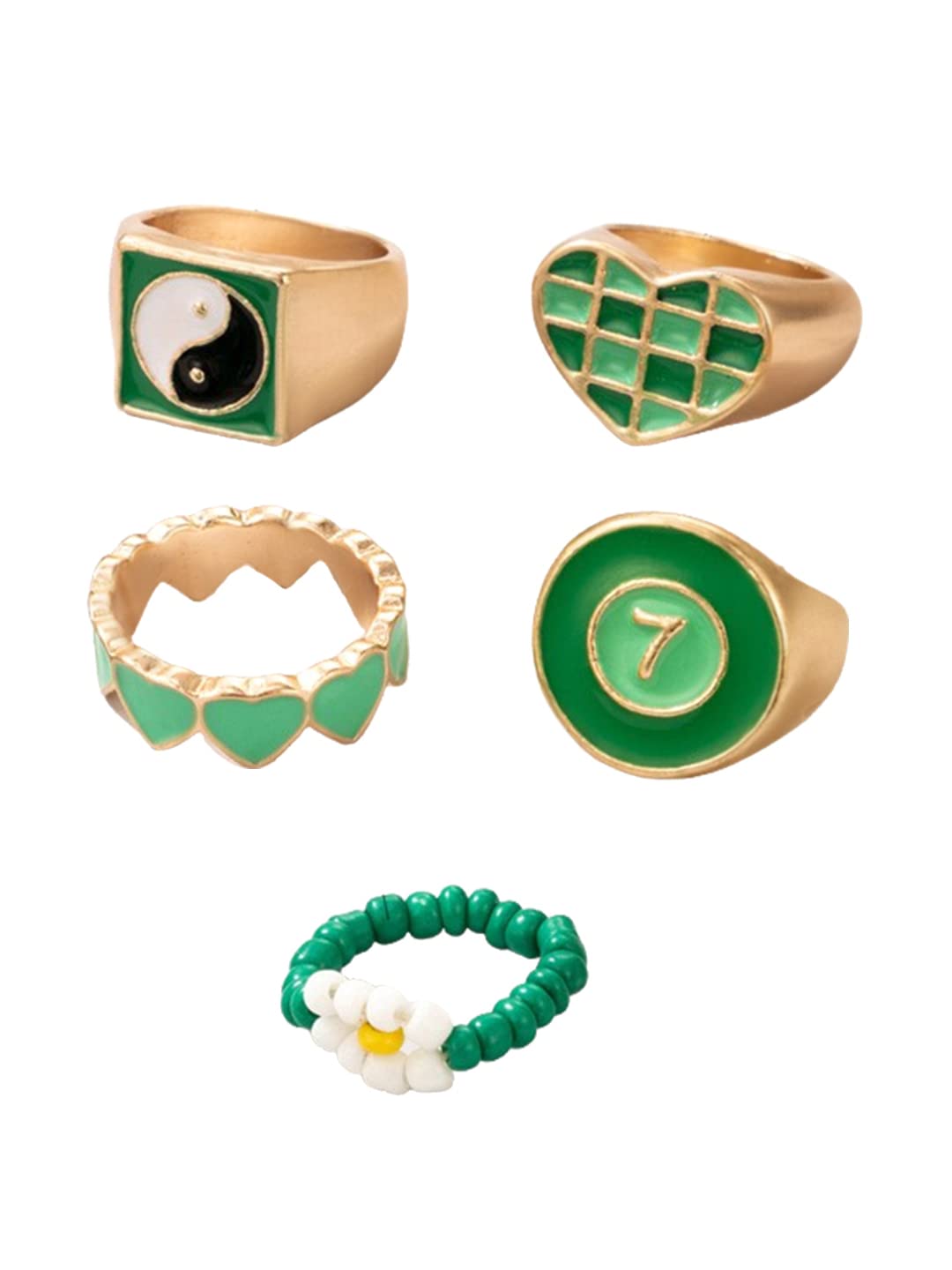 Rings for Women Gold Plated Geometric Design Midi finger Stack Knuckle Rings Set for Women and Girls-image-43