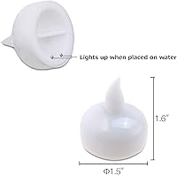 Vista 3 de IMAGE Velas flotantes, velas LED flotantes sin llama, paquete de 12 velas impermeables para boda, fiesta, spa, hogar, decoración interior y Blanco