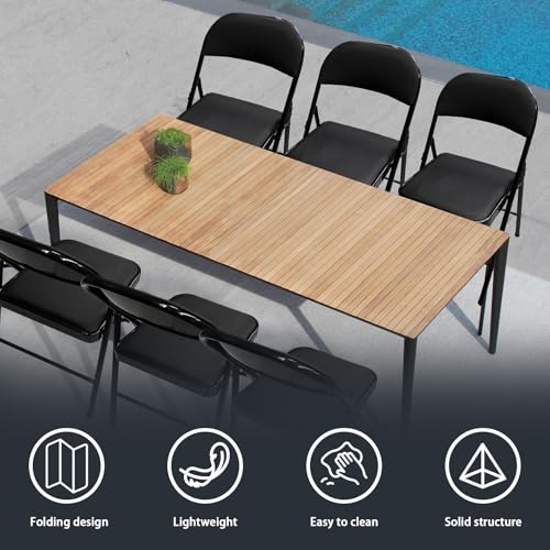 Dining Folding Chairs,4 Pack Foldable Chair with Vinyl Padded Seat,Metal Frame,Folding Black Chairs for Outdoor & Indoor Office Party Dining Meetings Wedding Events-Black. image 2