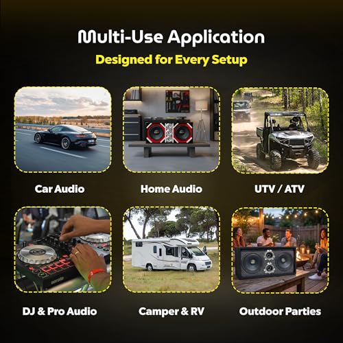Image of Bass Rockers 10 inch Brazilian Style Loaded Chuchera Box with Two x 10 inch Outdoor Home & Speakers & 3 x4 Tweeters 1900W - Best for Car UTV, ATV, Camper, DJ, Pro Audio Use, Party, Disco