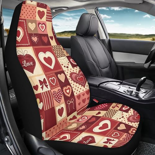 Housse de siège auto cœurs rouges douce et extensible Amzbeauty - 4