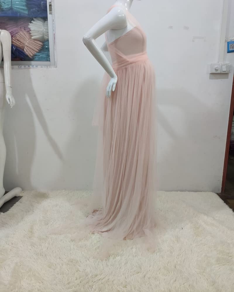Vestidos de Noche de Maternidad Gasa Vestido para Mujer Embarazadas Plisado Sin Mangas Vestido de Fiesta Vestido Embarazada Largo A-Línea Fotográficas de Maternidad