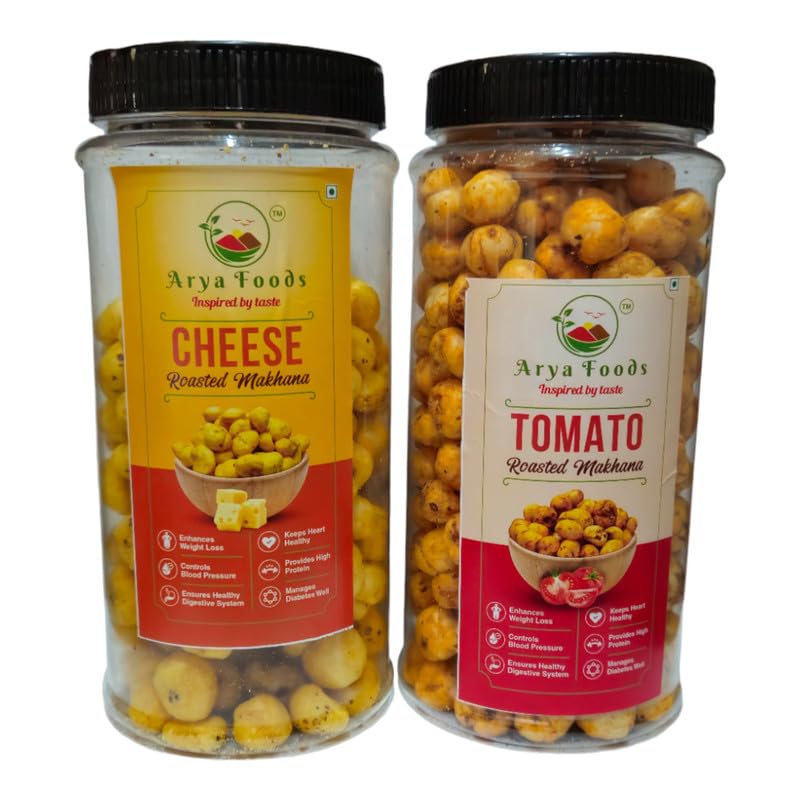 Arya Foods Cheese - Tomato Makhana Masala Makhana Snacks Flavoured Healthy Crunchy and Delicious Masala Makhana (Pack of 2) MultiColour (B0CR3NVGCX) Amazon Price History, Amazon Price Tracker