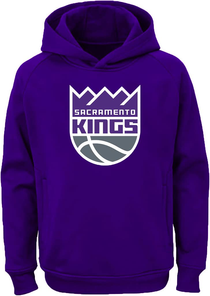 Outerstuff NBA Kids Youth 8-20 Team Color Alternate Polyester Performance Primary Logo Pullover Sweater Sweatshirt Hoodie (14-16, Sacramento Kings Purple)