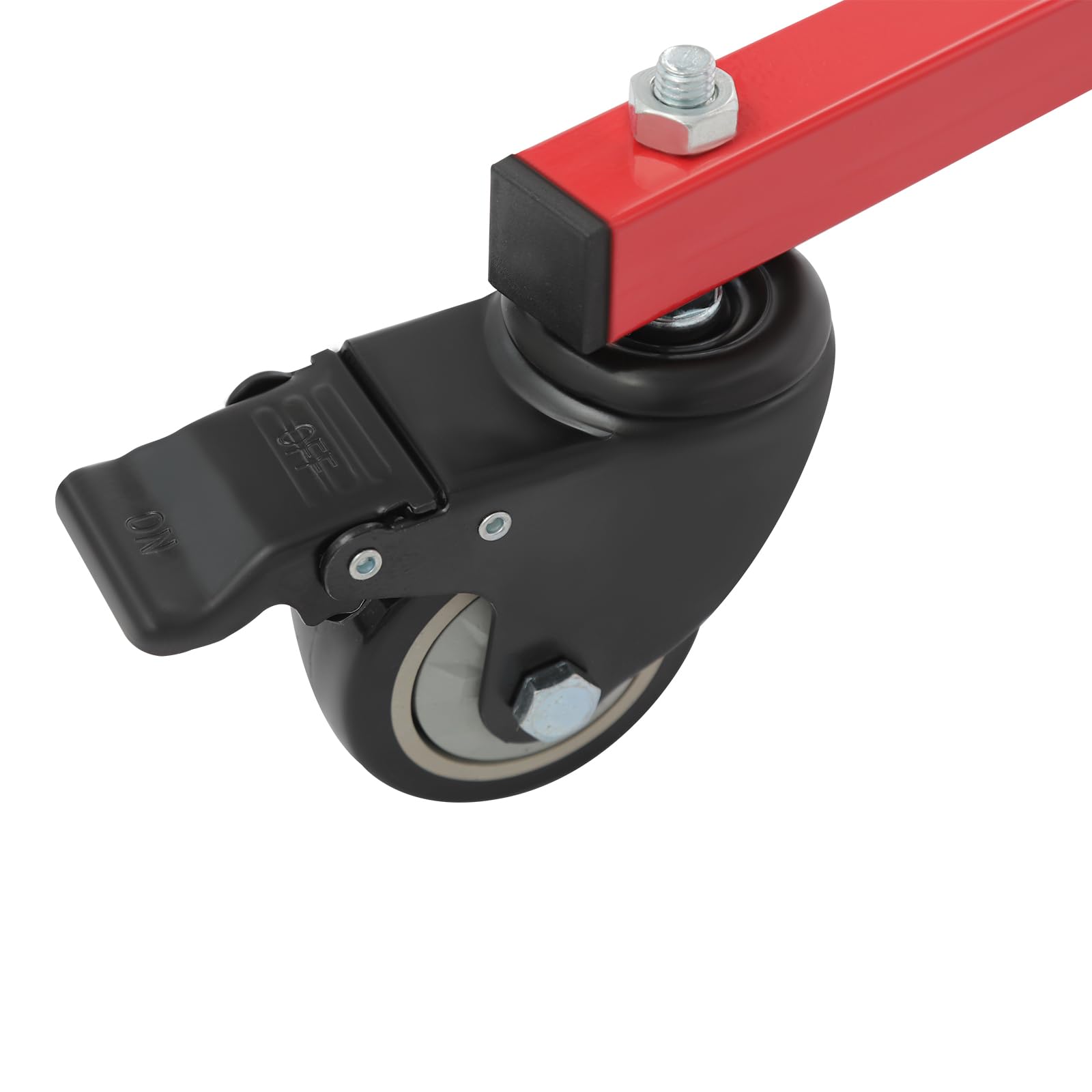 Felgenlackierständer Fahrbarer | Felgenlackierbock | 360° Drehbarer Lackierständer auf Rädern | Lackierständer für 4 Felgen zum Reparieren, Vorbereiten, Lackieren von Felgen und Karosserieteilen (Rot)