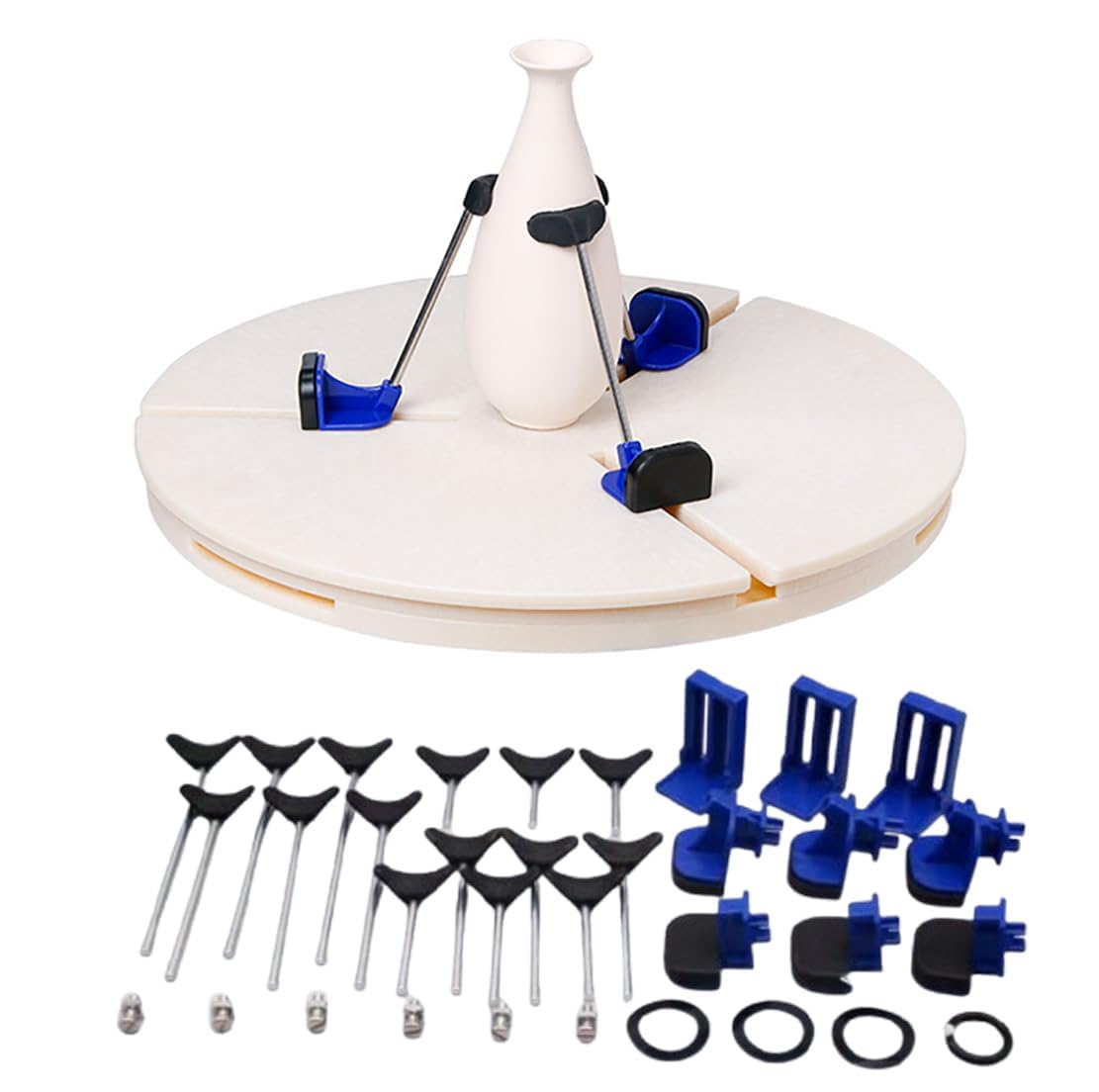 Pottery Centering Clamp Set - Adjustable Tools with Auxiliary Clips for Sculpting and Repair, Essential Wheel Accessory for Ceramics