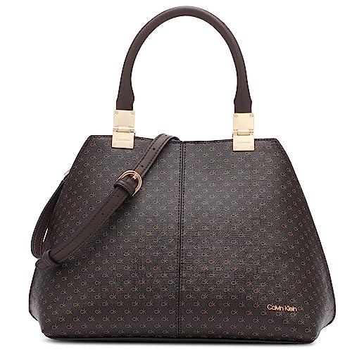 Image of Calvin Klein Women's Granite Geometric Satchel - 2 in 1, Vegan Leather, 2 Pockets