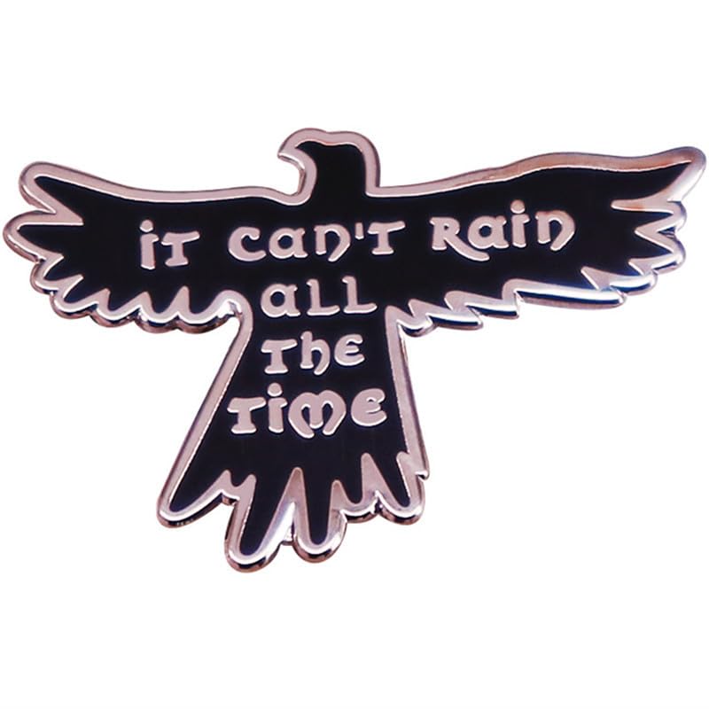 Image of It Can't Rain All The Time Enamel Pin Little Black Eagle Badge Brooch Jewelry Accessories