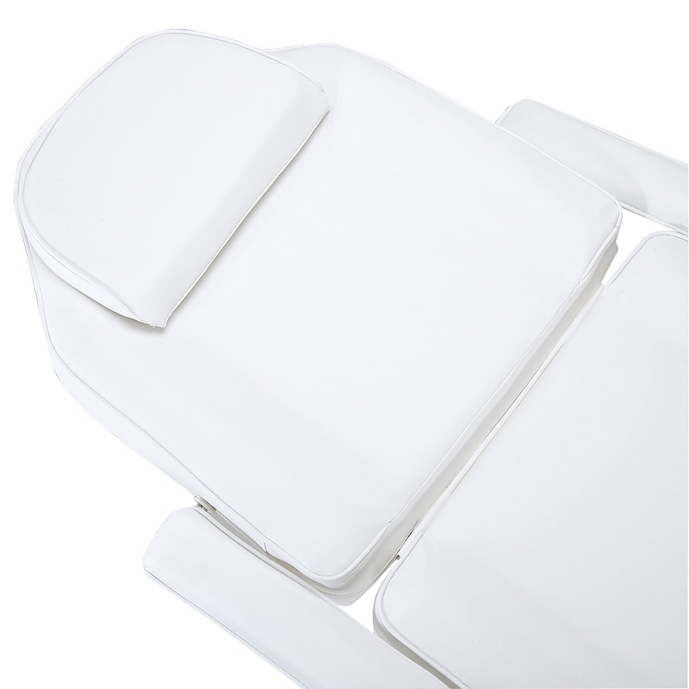 Tavolo Massaggio Regolabile Pieghevole in Pelle PU con Sgabello Bianco
