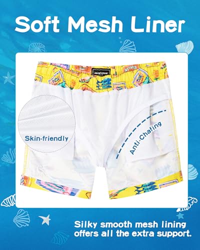 Image of SURF CUZ Boys Swim Trunks Toddler Swim Shorts UPF 50+ Bathing Suit for Boy Swimsuit Quick Dry Mesh Beach Boardshorts Swimwear