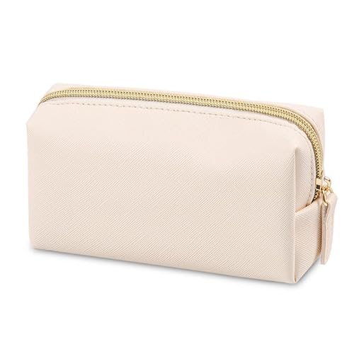 BRMM MIA 化粧ポーチ メイクポーチ おしゃれ コスメポーチ 機能的 大容量 防水 小物入れ 軽量 防水 出張 旅行 化粧バッグ ポーチ レディース (Mini, Beige)