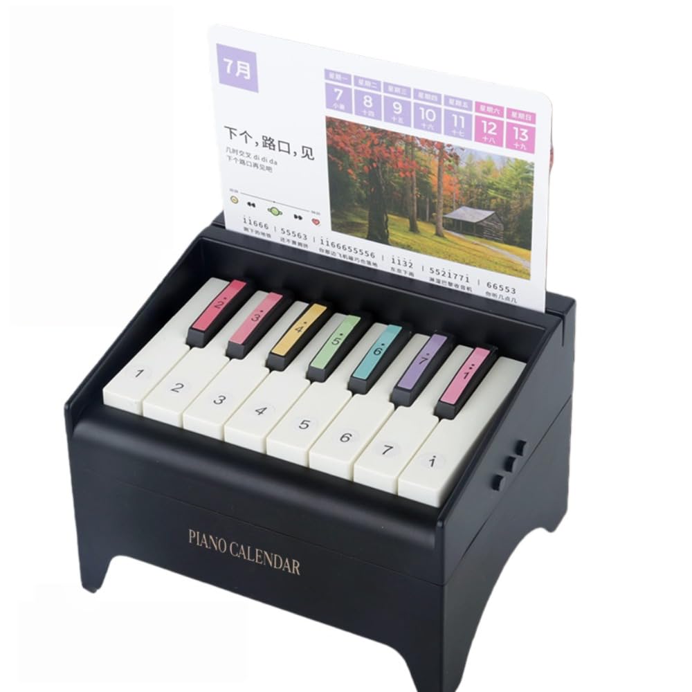 Flood Force演奏できるピアノ曲 52 曲を収録したシンプルな音楽カレンダー。デスクトップの装飾に最適です。 (Bluetoothバージョン,ブラック)