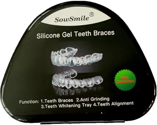 SowSmile Bandejas de gel de silicona para blanquear los dientes dentales, antimolienda, blanqueador de dientes, boca, protector nocturno, soportes