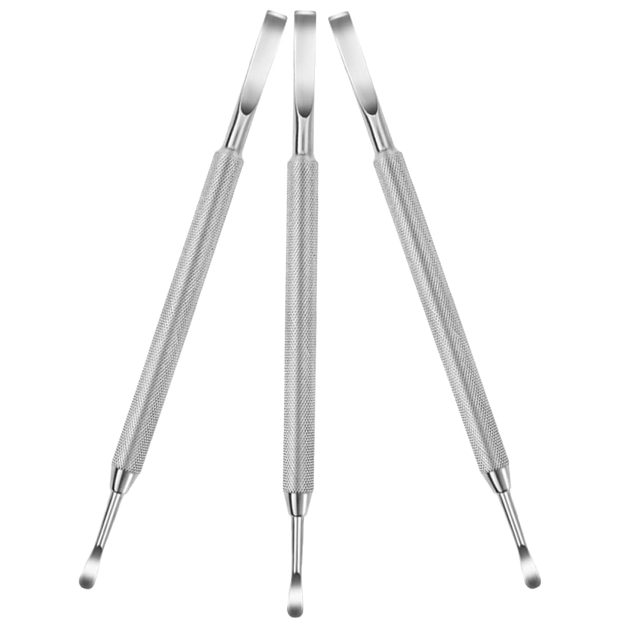 HAPINARY Gentle Nail Care Stainless Steel Cuticle Pusher Set for Nail Art Cleaning Maintenance