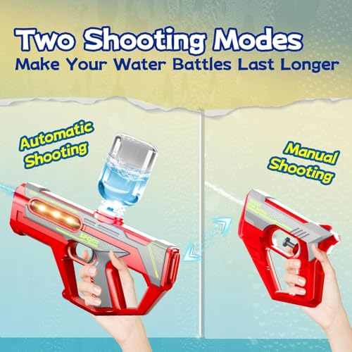 Image of Amitasha 2in1 Electric Water Gun Pistol Rechargeable Automatic Manual Water Pistol for Kids & Adults,Continuous Shooting, Perfect for Holi, Pool, Beach,Outdoor Water Fights Summer Gift