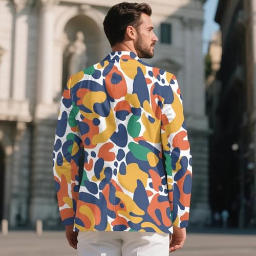 One Button Suit Blazers for Men Casual Coat with Lining, Comfort, Breathable, for Business, Gathering3