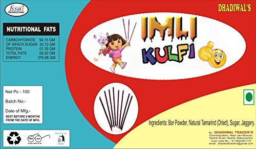 Tamarind KULFI (IMLI KULFI ) by DHADIWAL Pack of 100 Sticks