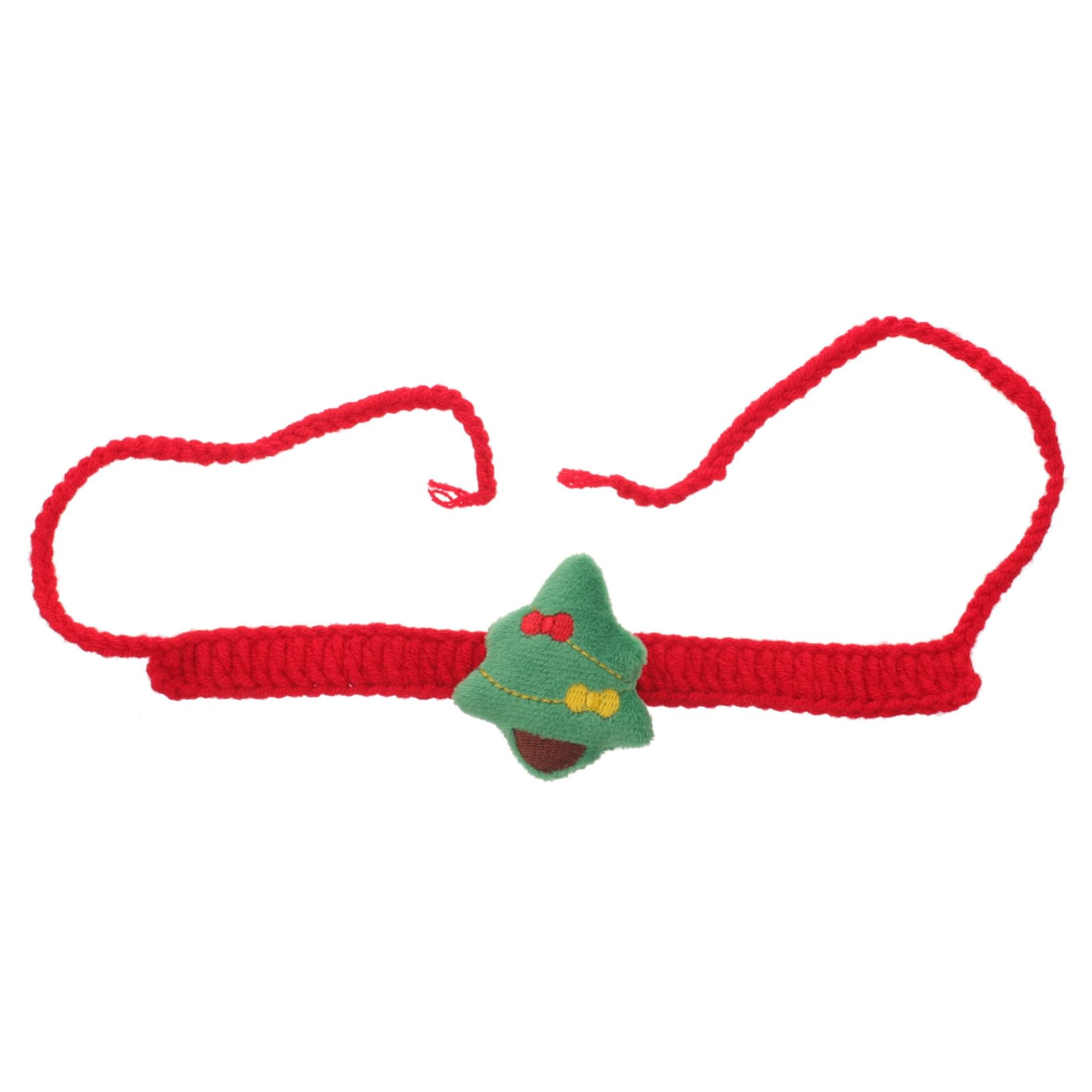 ABOOFAN Collier de Noël Tricoté Ajustable pour Chat et Chiot Collier pour Animaux de Compagnie avec Noeud