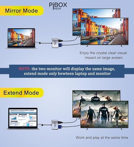 Image of PiBOX India, USB C to HDMI VGA USB Adapter, Aluminium Type C USB hub 3.1 to HDMI 4K /VGA /USB 3.0 /USB C Converter Cable Charging Port Adapter Cable for Mac, Compatible Samsung Galaxy /Samsung Note