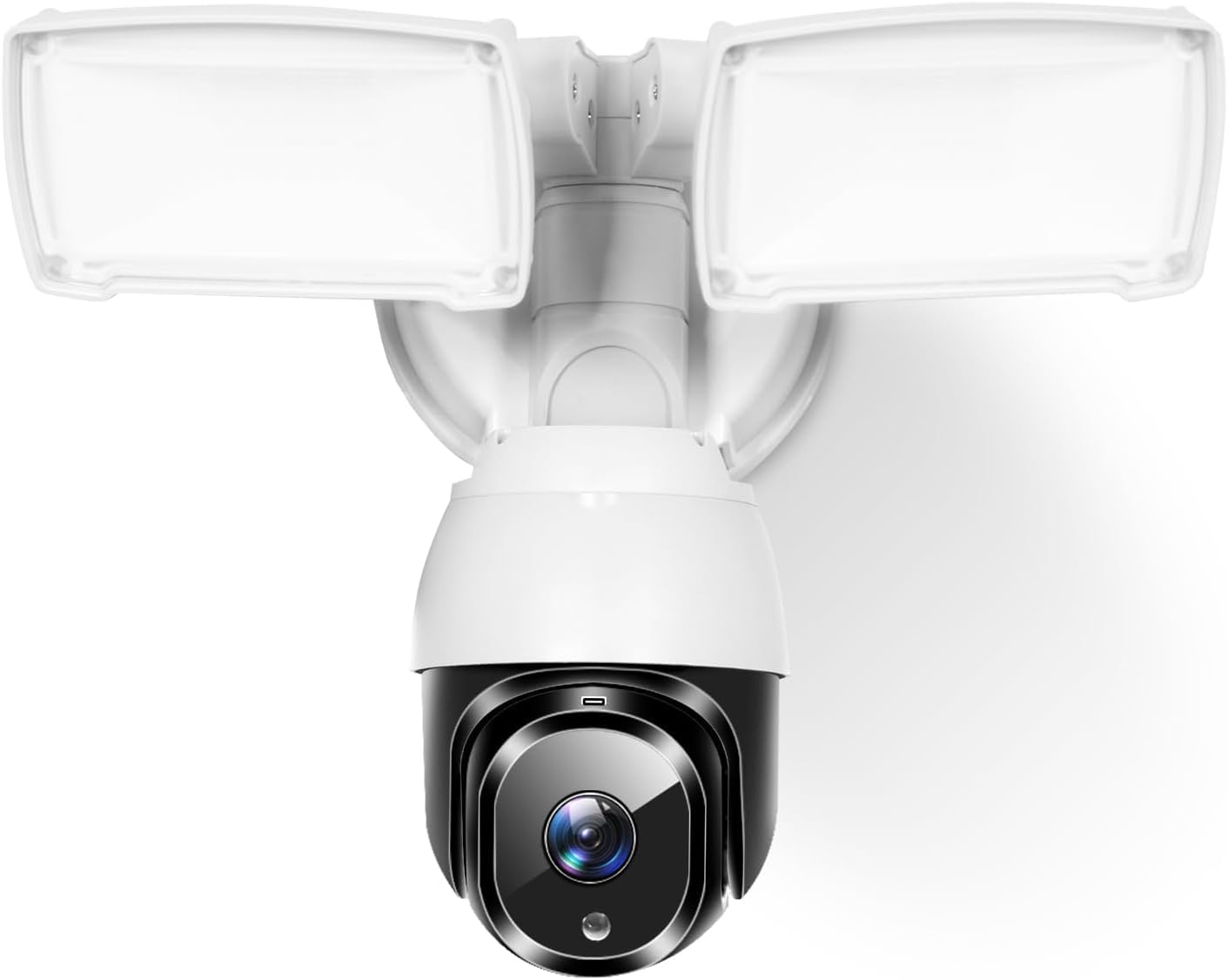PTZ Camera for Home Security, 360° PTZ Floodlight Camera with Auto Tracking,1080P, 2500 Lumens, Weatherproof, Color Night Vision, 90db Siren,64GB TF Card Included(with a Plug-in Adapter)