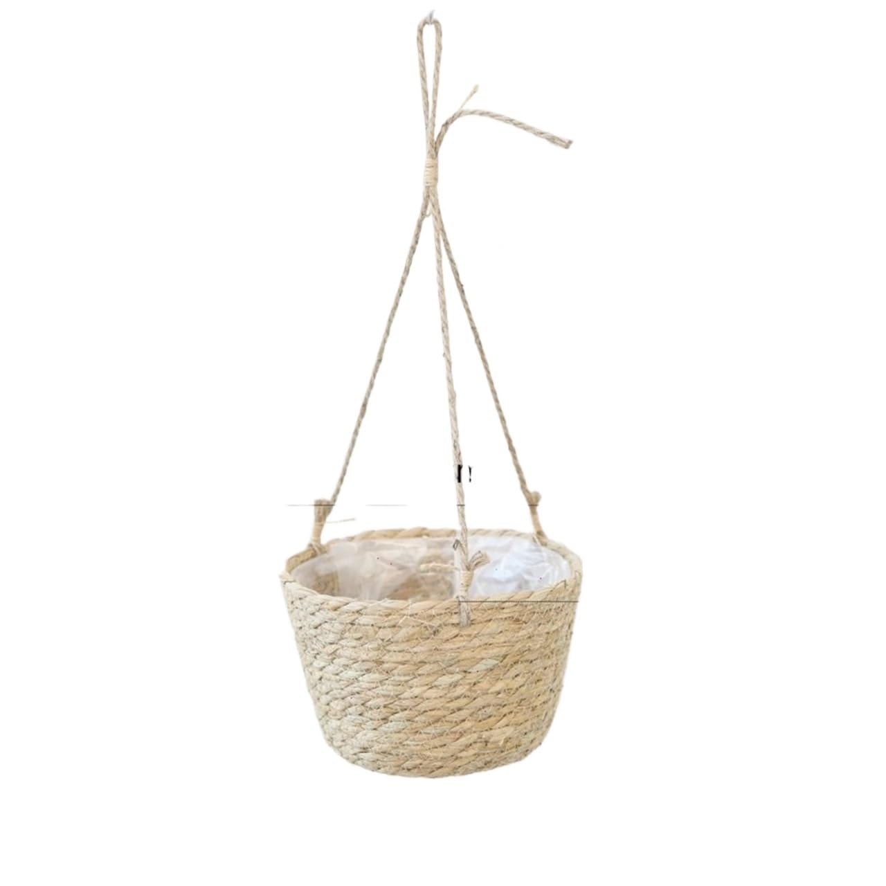 JFNKLFG Woven Plant Pot Hanging Basket Flower Pot Hemp Rope Woven Rattan Spider Plant Potted(Color3)
