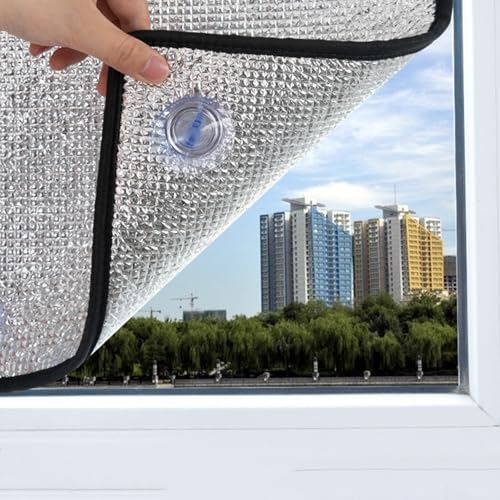 Cooalinar Pellicola Isolante Raffreddamento in Alluminio,Pellicola Protezione Solare Oscurante con Ventosa,Riutilizzabile,Adatto A Camere da Letto,Bagni E Uffici