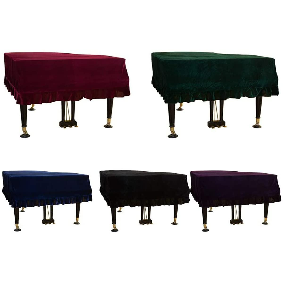 Flügelabdeckung, Klavierabdeckung Waschbar, Weiche Kanten, Staubschutztuch, Dekorativer Schutz, Klavierabdeckung/Blue/200 cm (L)