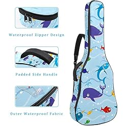 Housse de Guitare, Euit de Guitare en Tissu Oxford Impermeable avec Sangles Reglables pour 42″41″40″ Guitares Poisson drôle d’enfants 108.9×42.9×11.9 cm - Les Beatles, Paul McCartney, John Lennon, RIngo Starr, George Harrison Housse de Guitare, Euit de Guitare en Tissu Oxford Impermeable avec Sangles Reglables pour 42"41"40" Guitares Poisson drôle d'enfants 108.9x42.9x11.9 cm – Image 4