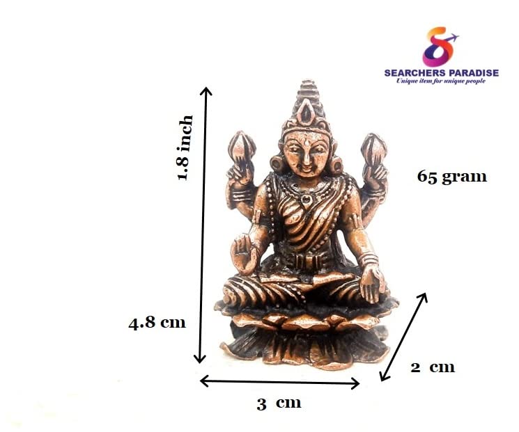 Image of Copper Lakshmi Idol 1.8 in | Patina Antique Finish | 65g