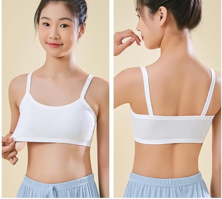 Teen Girls' Training Bra Seamless Cotton Cami Wireless Bras Elastic - Image 2