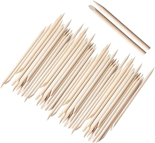 200 Piezas de Palos de Madera Naranja, Palo de Cutícula de Uña Palitos de Madera Empujador de Cutículas Naranja, Palos Removedor de Empujador de Cutículas para Usar en Diferentes Tareas de Manicura