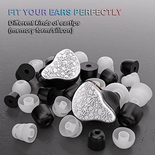 Image of BASN Bmaster5 In Ear Monitors, 1DLC Diaphragm+4BA 5 Drivers IEM Earphones with Silver-plated OFC Cable, Noise Isolation Wired Earbuds for Musicians (Glacier White)