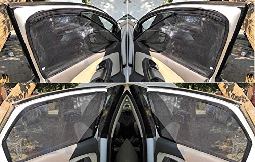 Image of Auto Addict Zipper Magentic Car Sunshades Set of 5 Pcs Black with Dicky Rear Window for Maruti Suzuki Ignis