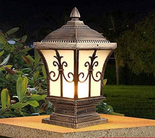 Image of Generic Antique Aluminium Outdoor Gate Light for Main Gate and Pillar Rust-Proof Waterproof Exterior Post Lamp for Brass Finish, (Bulb Not Included) Pack of 4