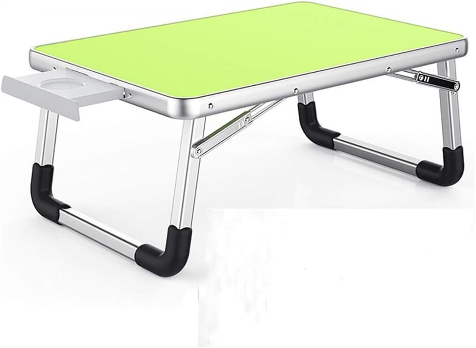 Bureau d'ordinateur portable pliant ELzEy en aluminium avec fente pour gobelet