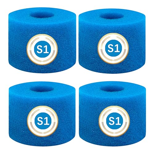 TIDGRD Filterschwamm Typ S1 wiederverwendbarer Schwammfilter Hochelastisch S1 Filterkartusche für Spas Schwimmbäder Gärten im Freien (4 Pcs)