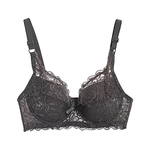 Plus Size Breathable Lace Bra Light Thin Cups Adjustable Straps Full Coverage Comfort No Underwire Daily Bra Bralette