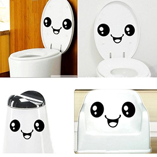 Homeking(TM)Smiling Face Toilet Stickers Wall Art