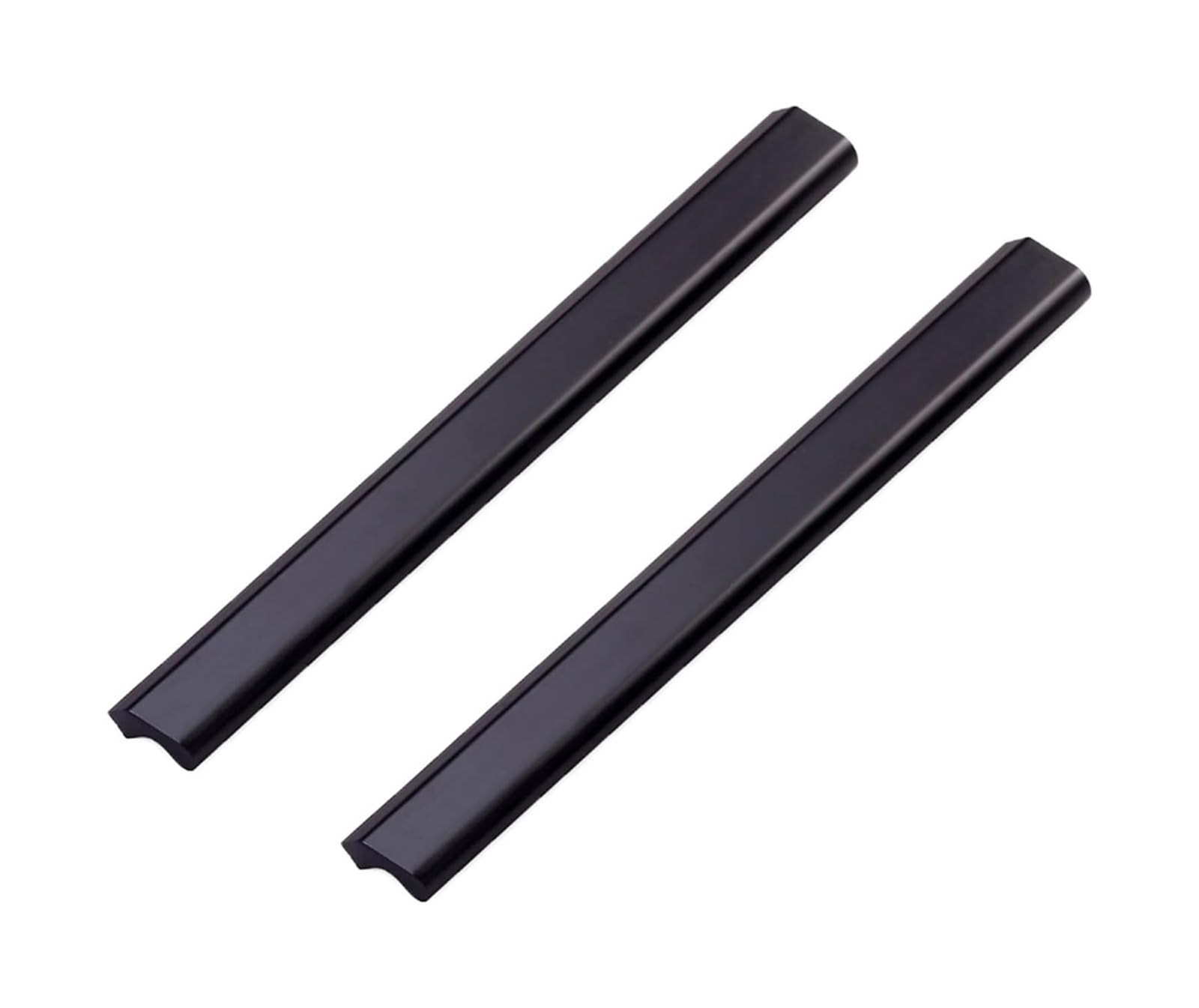 Opeximatun Black Leather Drawer Handles, Concealed Cupboard Handles Drawer Pulls Aluminum Alloy 2 Pack Hole Distance 64-224Mm(Hole Distance 192Mm)
