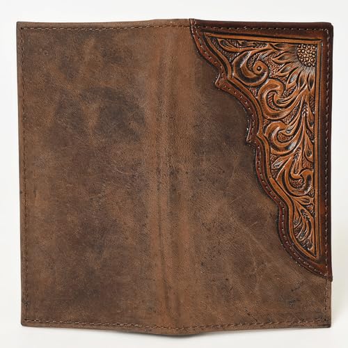 Western Floral Rodeo Bifold Men Women Genuine American Leather Wallet3
