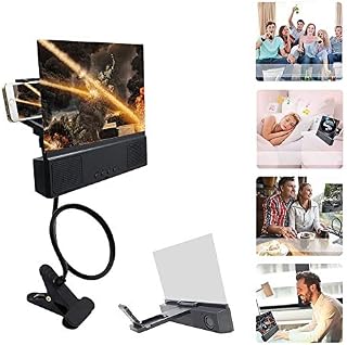 DYHQQ 5-in-1 Bluetooth Spearker 3D HD Mobile Phone Screen Magnifier Amplifier Movie Video Cell Phone Enlarger Screen Phone Projector for All Samrtphones Android and Phone