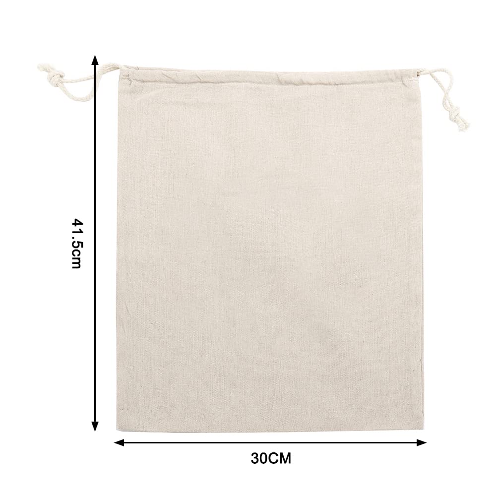 Sacchetti Per Pane In Lino - Set Di 3, 40x30 Cm, Ecologici E Riutilizzabili - Foto 5