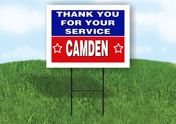 CAMDEN THANK YOU SERVICE 18 in x 24 in Yard Sign Road Sign with Stand, Single Sided