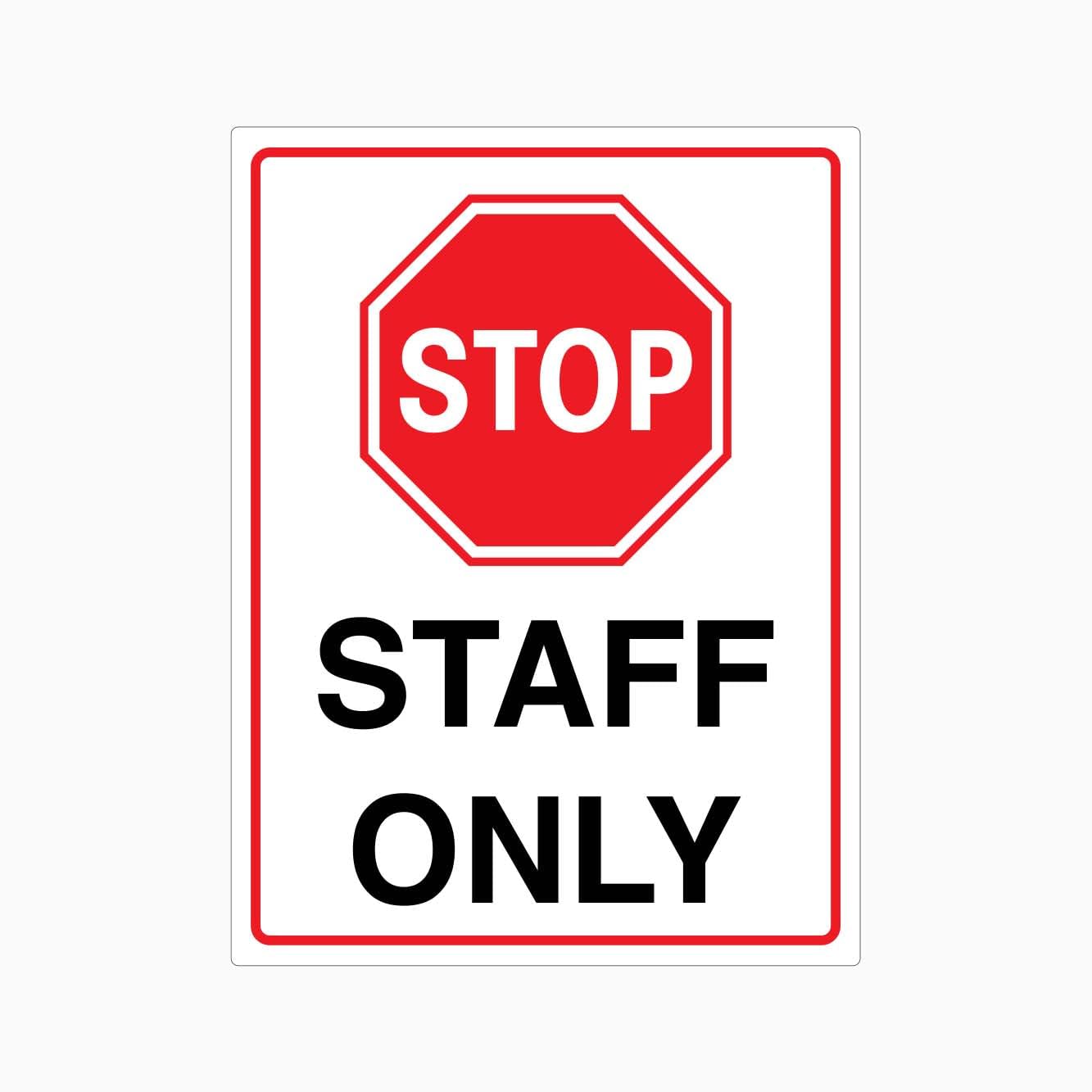 STOP STAFF ONLY Sign Workplace Metal Tin Sign 12x8 inch for Industrial & Commercial Series